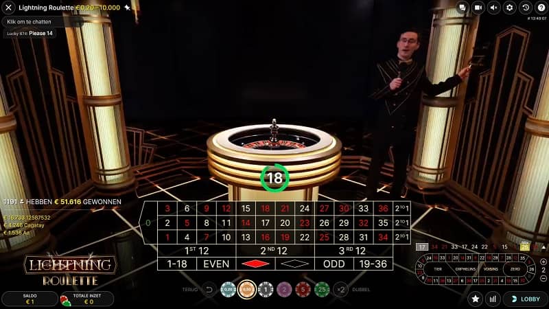 Lightning Roulette spel bij Betcity Casino