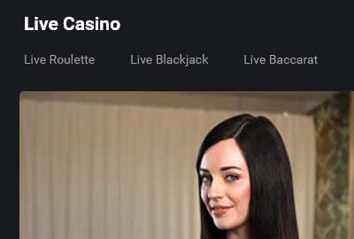 De live casino pagina van One Casino