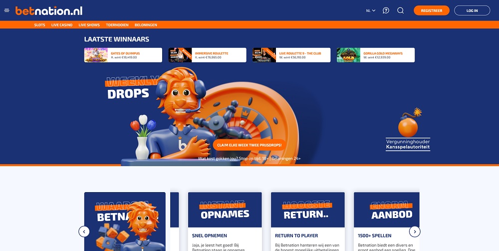 Online Casino homepage Betnation