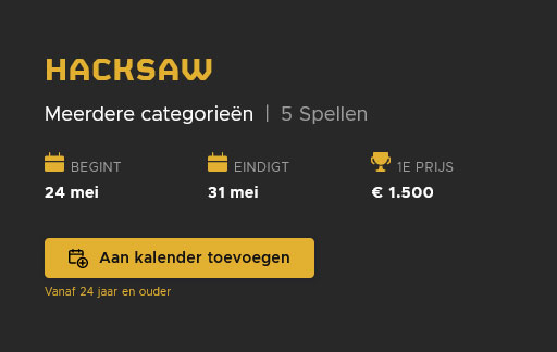 Fair Play Casino organiseert Hacksaw toernooi